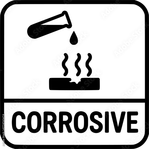 corrosive glyph sign, symbol, vector, art