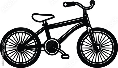 Classic bicycle silhouette with spoked wheels and curved frame