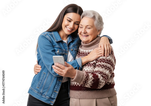happy senior couple with mobile phone