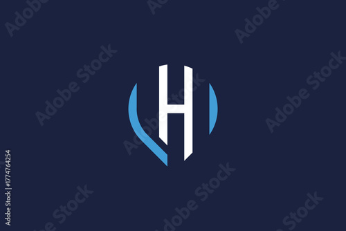 Minimal Letter H with Location Logo Icon Design Vector Template