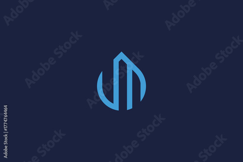 Minimal Letter um with Drops Logo Icon Design Vector Template