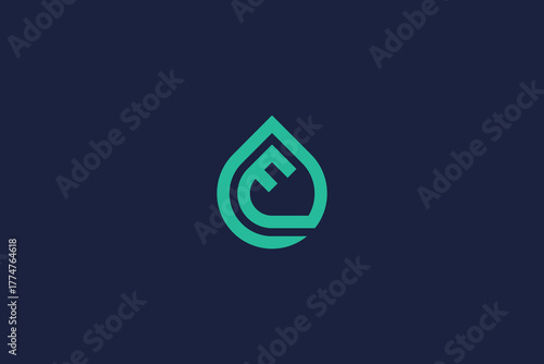 Minimal Letter E with Drops Logo Icon Design Vector Template