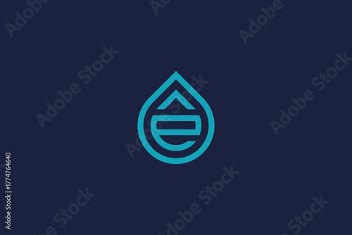 Minimal Letter E with Drops Logo Icon Design Vector Template