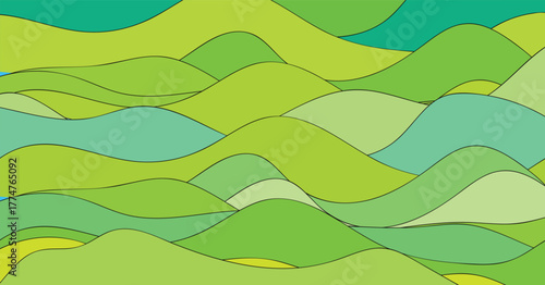 abstract Green Hills – Layered Nature-Inspired Landscape Background