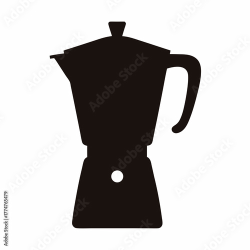 Simple Moka Pot Silhouette for Brewing Delicious Espresso Coffee at Home