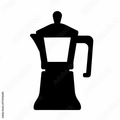 Silhouette of a Moka Pot Coffee Maker, perfect for a delicious espresso drink