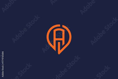 Minimal letter aj with location logo icon design vector template