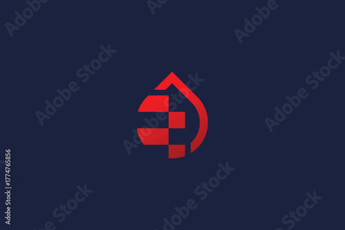 letter e drops logo icon design vector template 