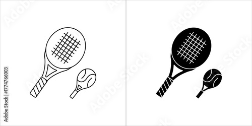 Tennis racket and ball icon