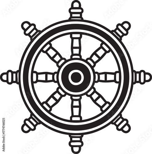 Dharma Wheel Vector Symbol Design