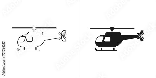 Helicopter icon, vector illustration