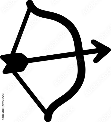 Archery or bow and arrow sign, symbol, vector, art