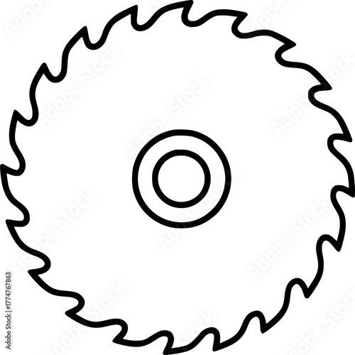 Circular saw blade sign, symbol, vector, art