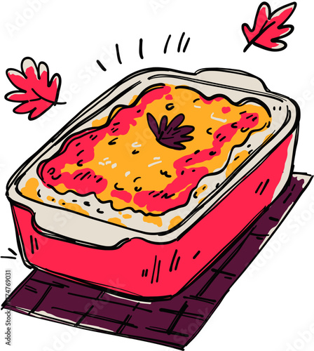 Baked Casserole Dish with Golden Crust Comfort Thanksgiving Side Icon