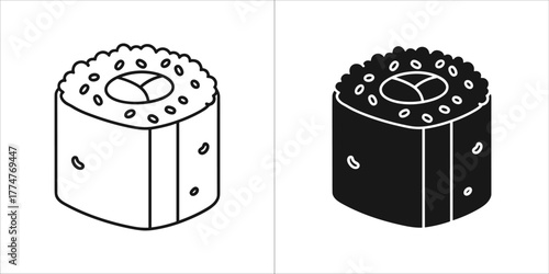 Delicious sushi roll illustration for menu design