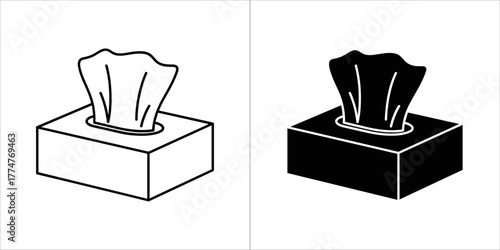 Tissue box line icon, vector illustration