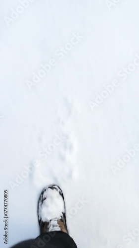 Footprints in fresh snow