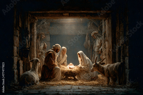 festliche Weihnachtskrippe