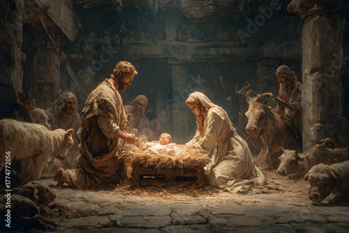 festliche Weihnachtskrippe