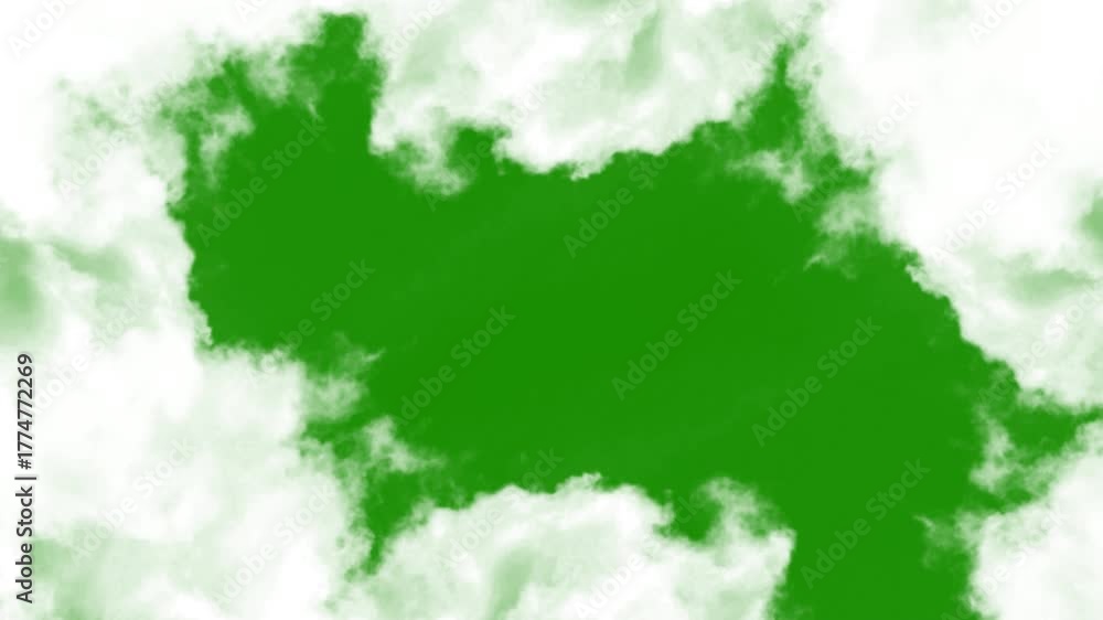 Animated cloud movement on chroma key green screen background, Moving ...