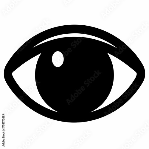 Stylized black and white eye symbol representing vision and perception