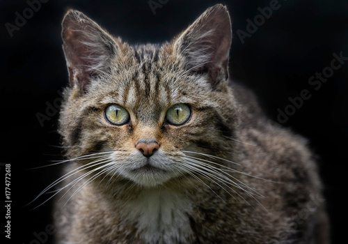 A close up of the Scottish Wildcat (European Wildcat)