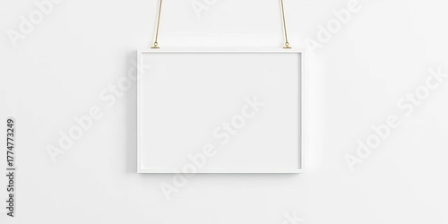 Modern minimalist frame hanging on a textured white wall,  decor,  close-up