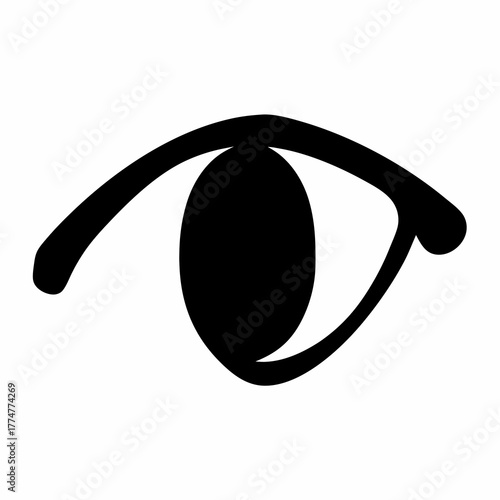 Simple illustration of human eye on a white background with good contrast