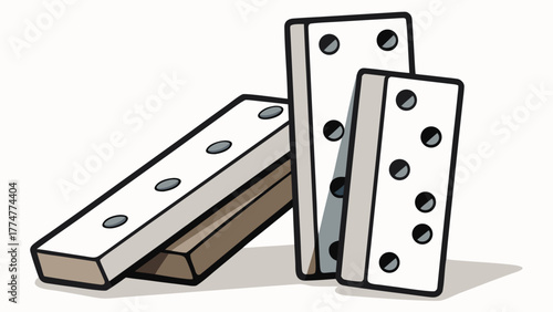 Domino Pieces With One Upright in a Symbolic Illustration