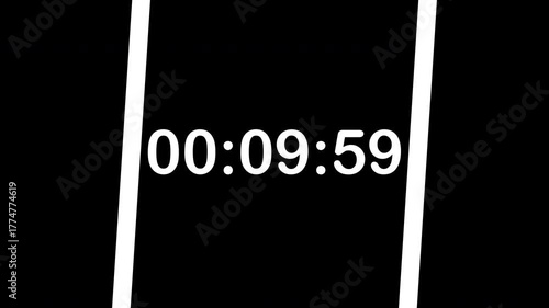 15 second countdown timer animation with Alpha Channel, 4K video