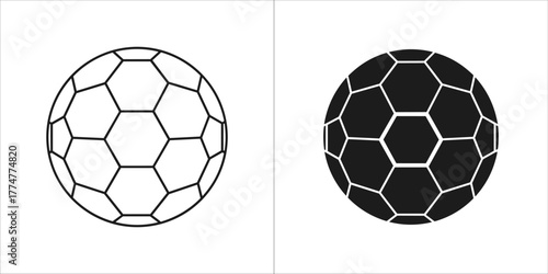 Soccer ball icon, representing sport and game