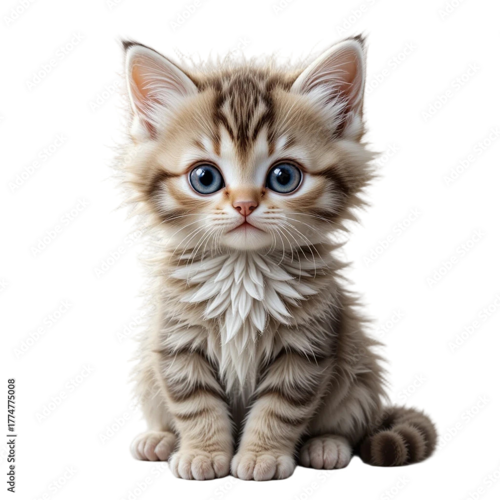 Fototapeta premium british kitten on white background