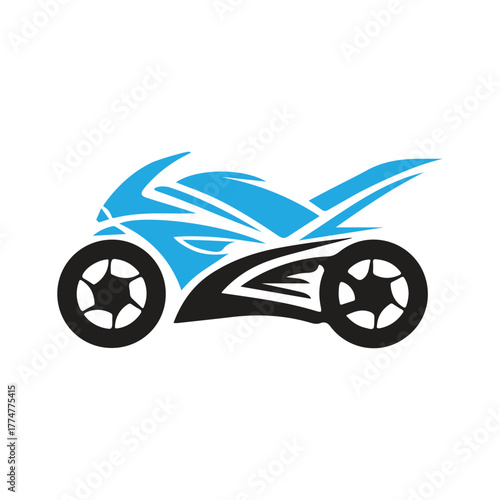 Sports Bike vector icon for Racing and Motorcycle Brand Identity