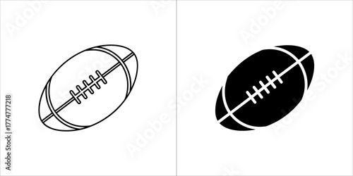 Outline and silhouette of a football