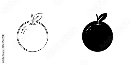 Orange fruit with leaf