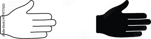 fist hand shake  icon vector graphic illustration  with white background flat hand made icon fill icon .