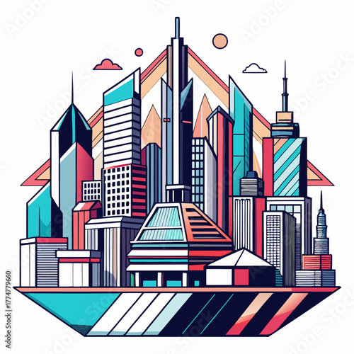 vector illustration of modern building