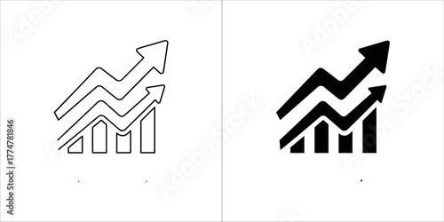 Growth chart icon with upward trending arrow