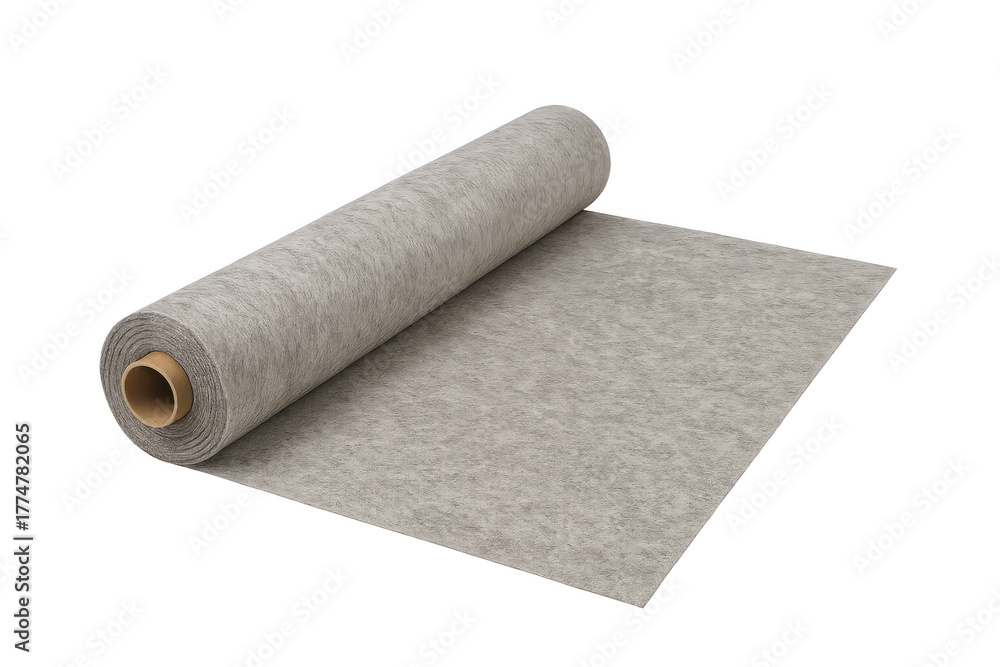 Fototapeta premium Geotextile fabric roll unfurling with transparent background