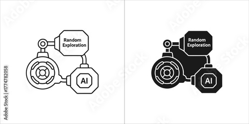 Ai robot with text bubble saying ransomware explanation and ai symbol