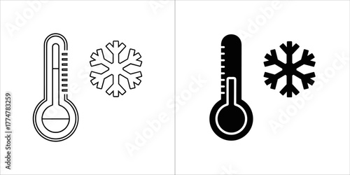 Thermometer and snowflake icons