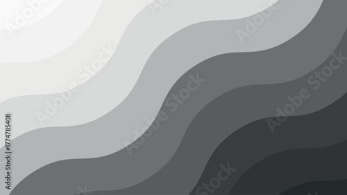 Monochrome topographic map featuring shades of gray and wavy lines, creating a sense of depth and dimension, ideal for backgrounds and textures