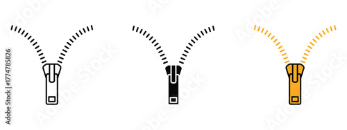 Zipper tool line icon vector. fashion design, sewing project symbol. vector illustration.