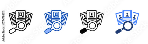 Recruitment icon set multiple style collection