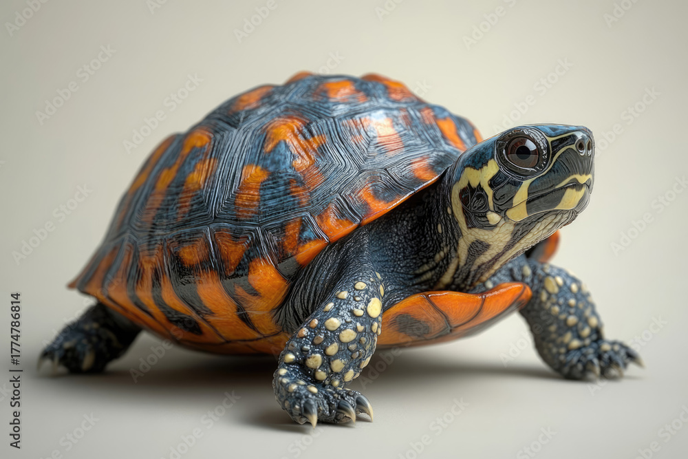 Obraz premium Richly Colored Turtle Captured in Cinematic Studio Serenity