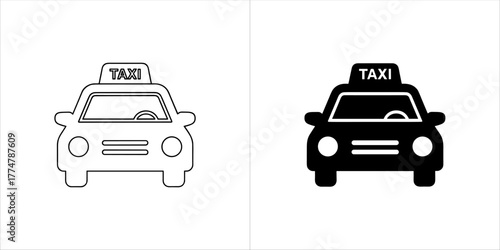 Taxi car icon on
