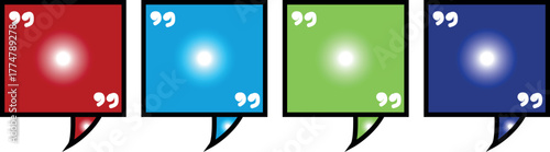 Gradient Quote Frames & Callout Text Templates Collection – Inspirational Quotation Remark Boxes, Dialog Bubbles, Citation Memo Labels & Message Box Vector Set