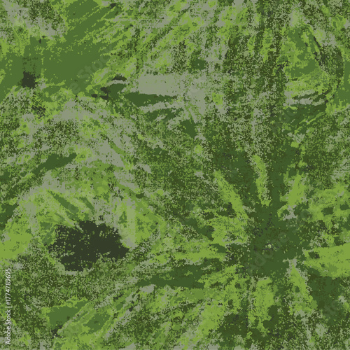 Abstract Grunge WallArt Big Macro Scale Vector Flowers Elements Seamless Pattern Grunge Aesthetic, Wall art style fashinonable, surrealist, hand made vector, all over print, botanical juggler green 