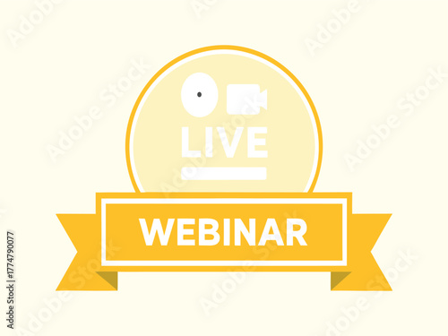 Engaging Webinar Promotion Design with Video Camera Icon Announcing Live Session and Online Presentation Sign