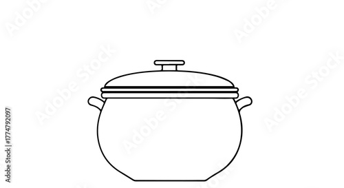 Culinary Pot for Delicious Meals in Kitchen Environment, Illustration Viewpoint, Kitchenware Concept